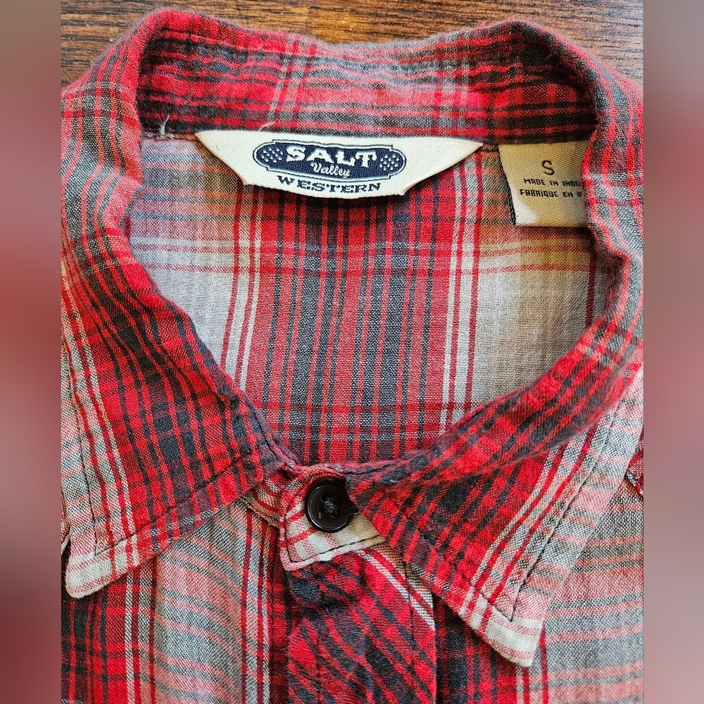 Salt Valley Western Pearl Snap Sz S - Picture 2 of 7